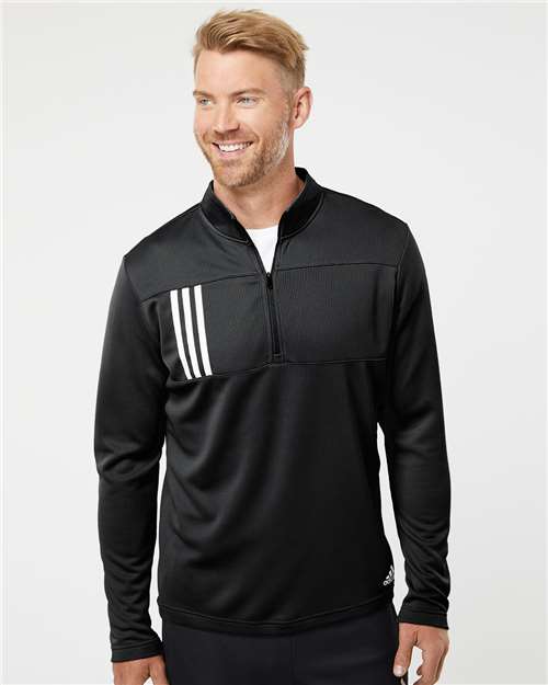 Adidas - 3-Stripes Double Knit Quarter-Zip Pullover. A482