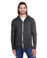 Threadfast Apparel Unisex Triblend Full-Zip Light Hoodie. 302Z