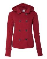 Juniors' Premium Heavy Textured Fleece Pea Coat