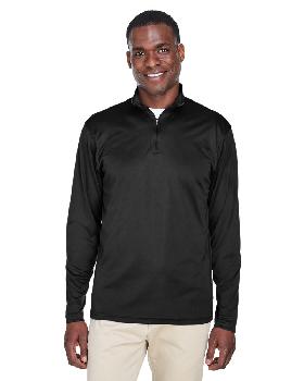 UltraClub Men's Cool & Dry Sport Performance Interlock 1/4-Zip Pullover. 8424