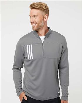 Adidas - 3-Stripes Double Knit Quarter-Zip Pullover. A482