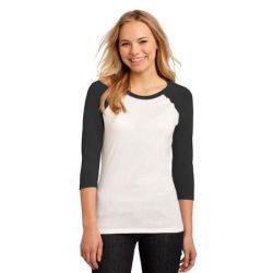 District &#174;  - Juniors 50/50 3/4-Sleeve Raglan Tee. DT228